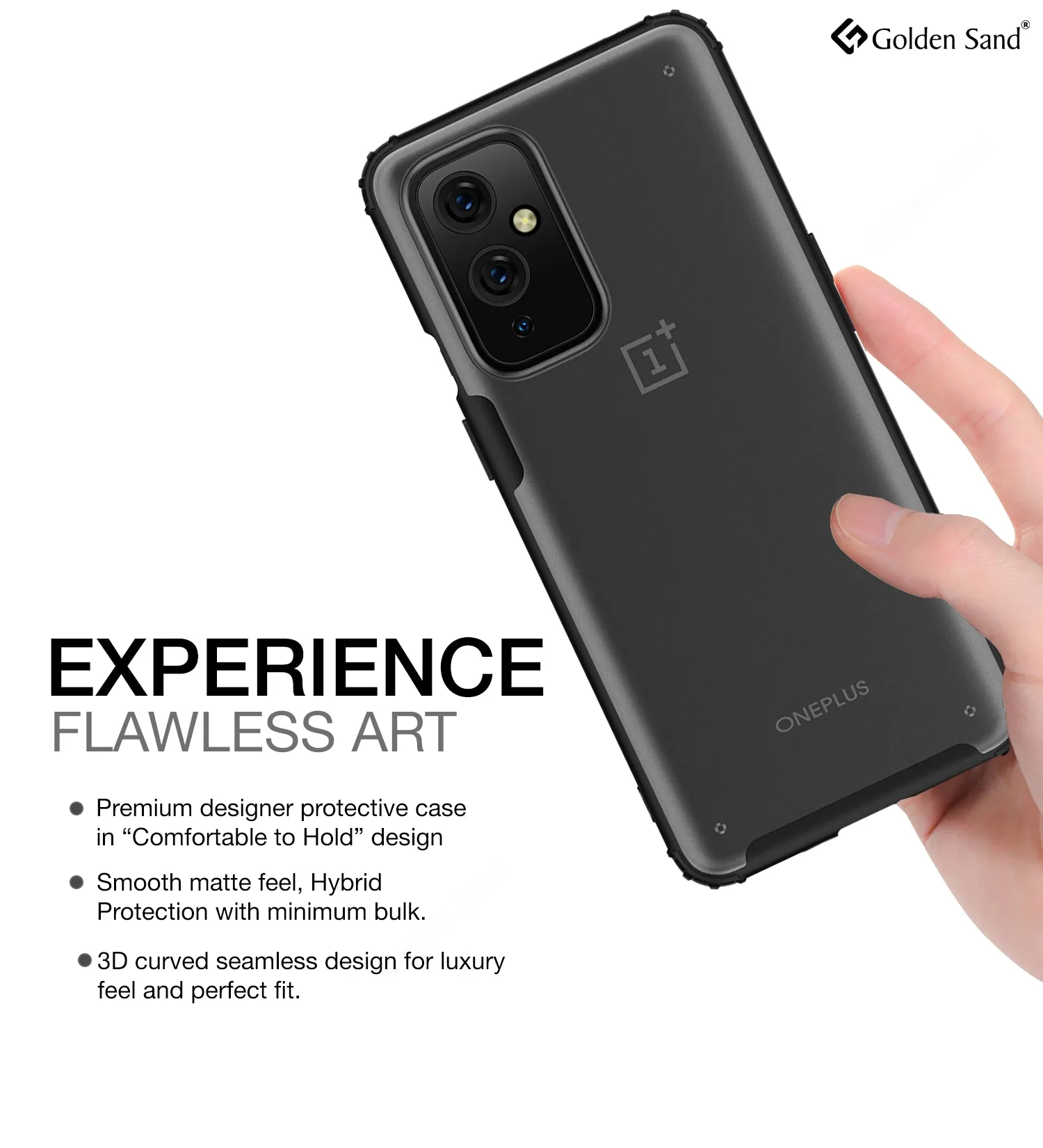 Rugged Frosted Semi Transparent PC Shock Proof Slim Back Cover for OnePlus 9, 6.55 inch, Black