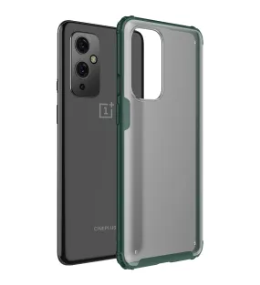 Rugged Frosted Semi Transparent PC Shock Proof Slim Back Cover for OnePlus 9, 6.55 inch, Green