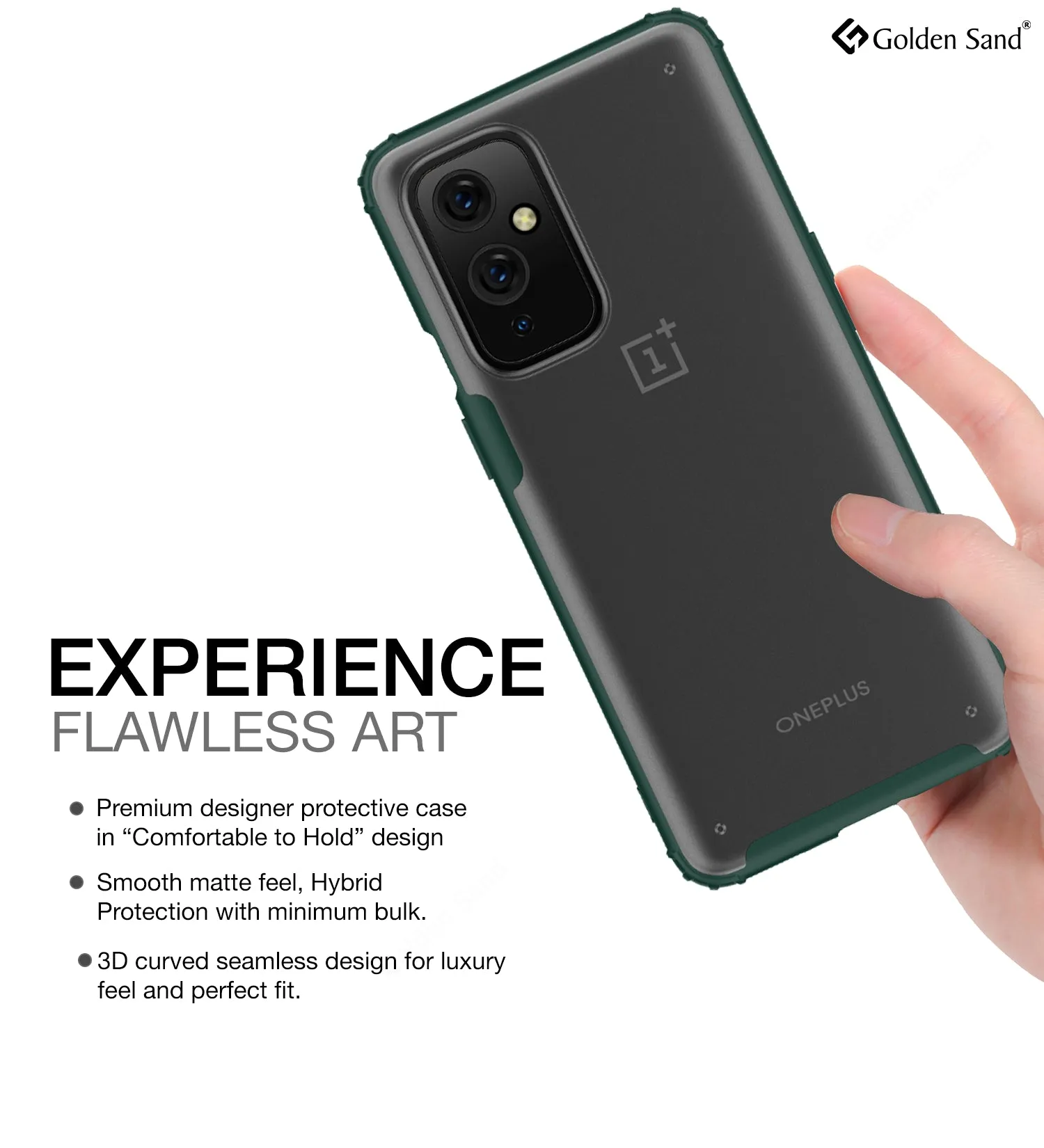 Rugged Frosted Semi Transparent PC Shock Proof Slim Back Cover for OnePlus 9, 6.55 inch, Green
