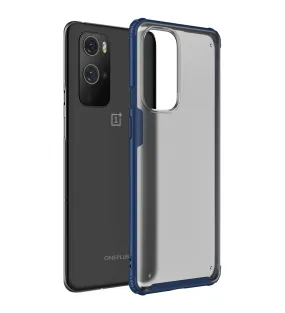 Rugged Frosted Semi Transparent PC Shock Proof Slim Back Cover for OnePlus 9 Pro, 6.7 inch, Blue