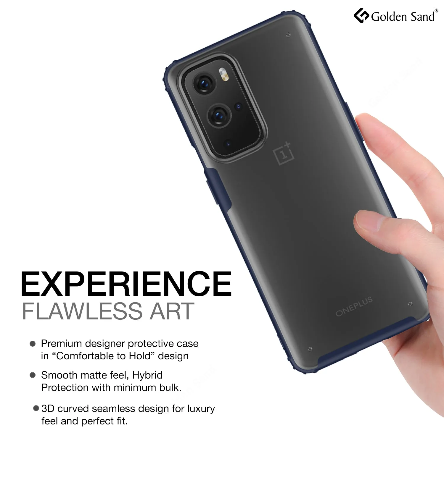 Rugged Frosted Semi Transparent PC Shock Proof Slim Back Cover for OnePlus 9 Pro, 6.7 inch, Blue