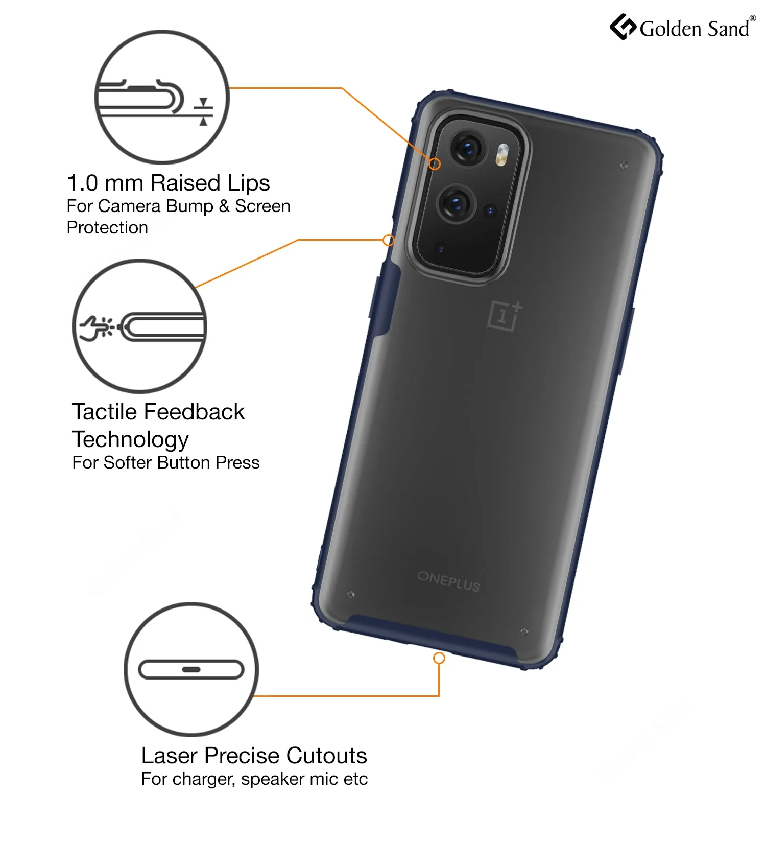 Rugged Frosted Semi Transparent PC Shock Proof Slim Back Cover for OnePlus 9 Pro, 6.7 inch, Blue
