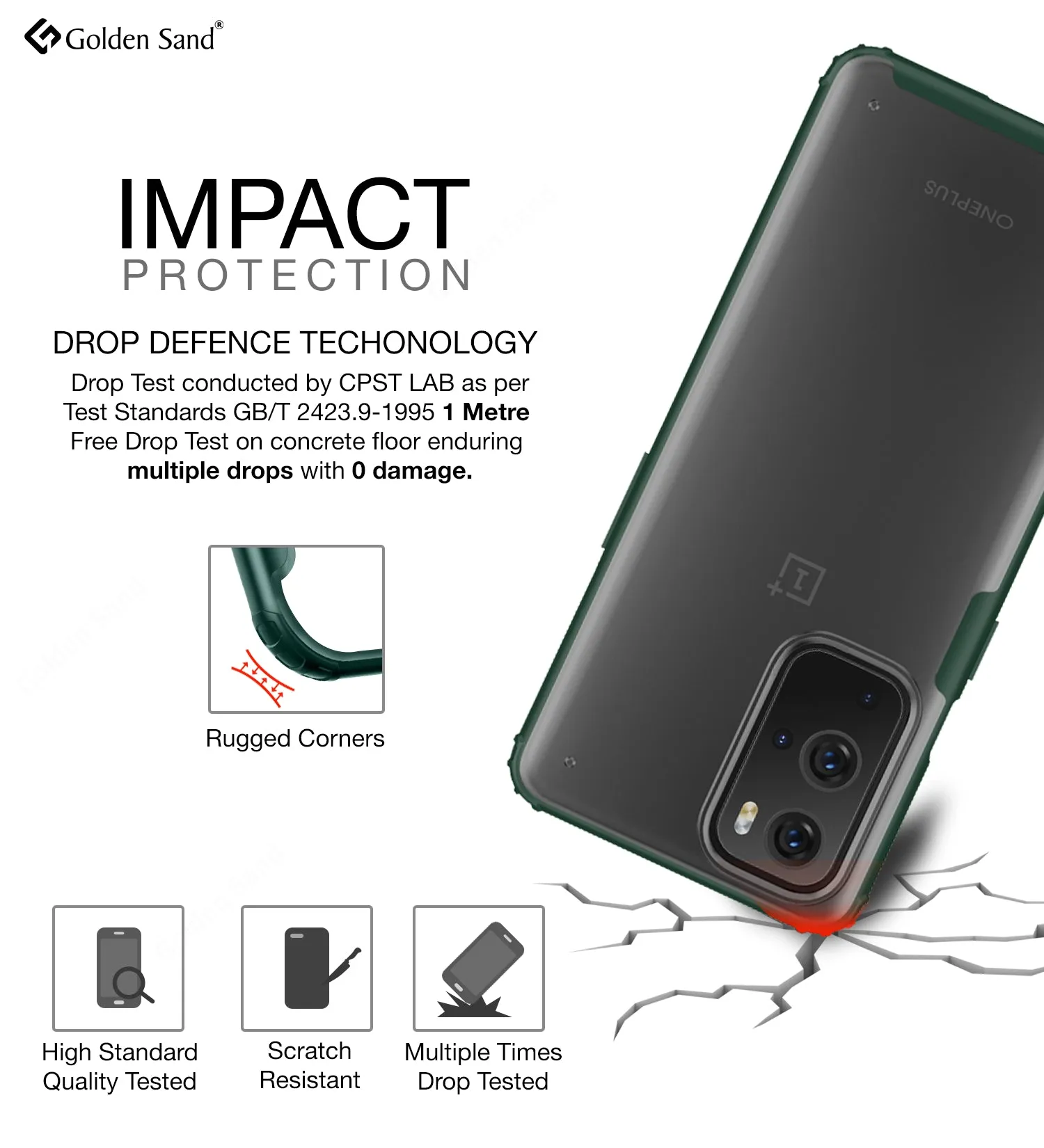 Rugged Frosted Semi Transparent PC Shock Proof Slim Back Cover for OnePlus 9 Pro, 6.7 inch, Green