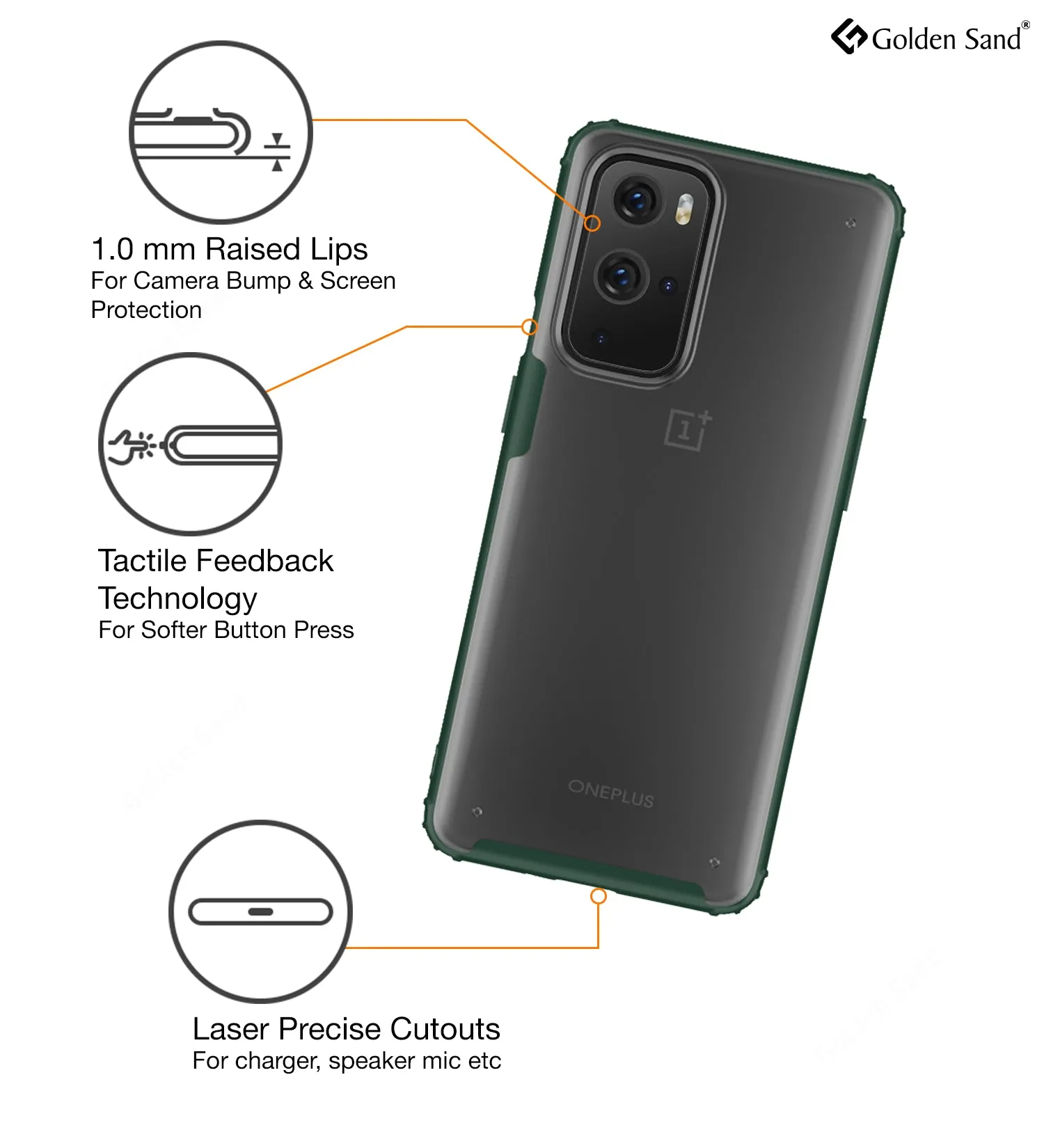 Rugged Frosted Semi Transparent PC Shock Proof Slim Back Cover for OnePlus 9 Pro, 6.7 inch, Green