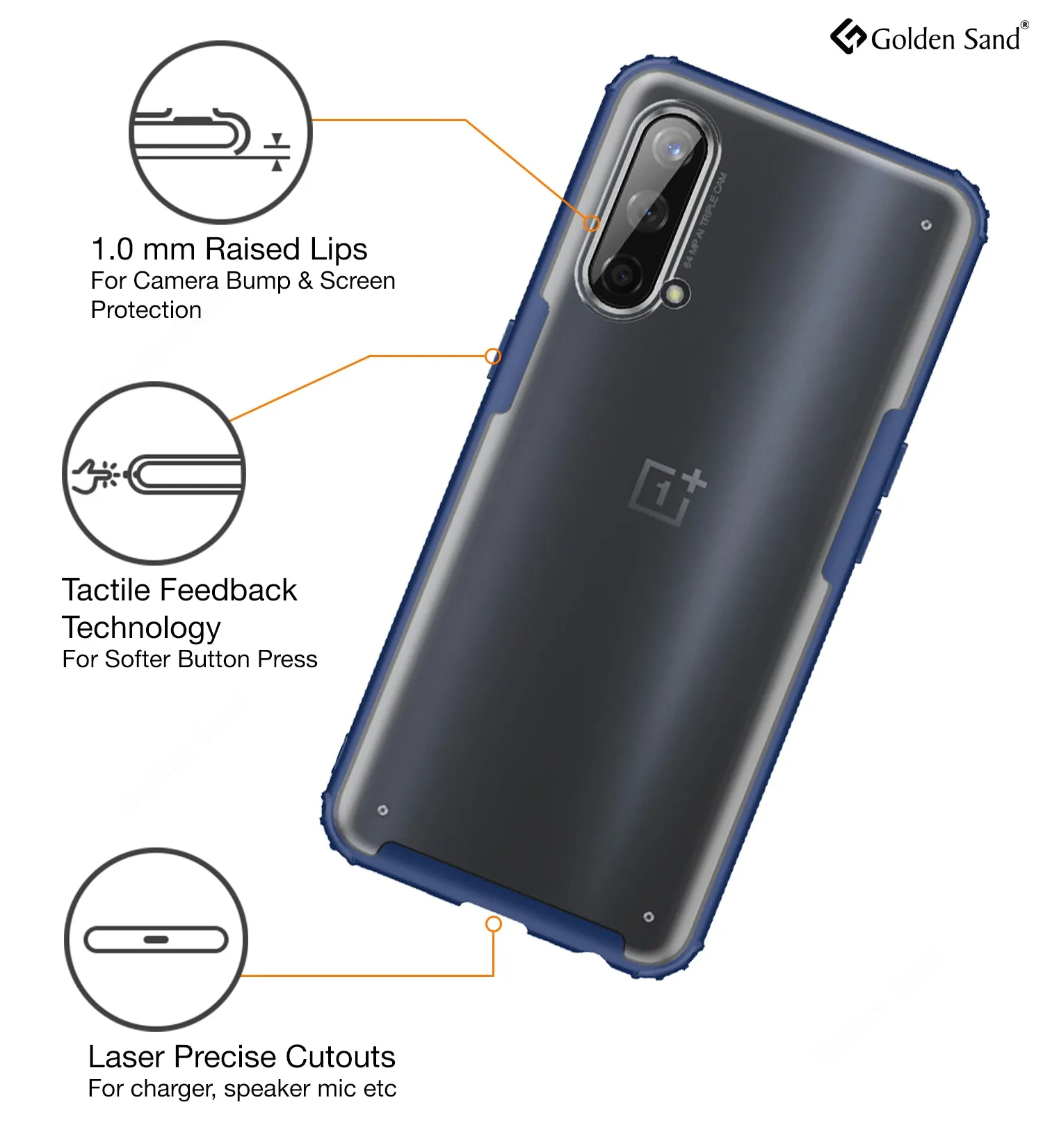Rugged Frosted Semi Transparent PC Shock Proof Slim Back Cover for OnePlus Nord CE 5G, 6.43 inch, Blue