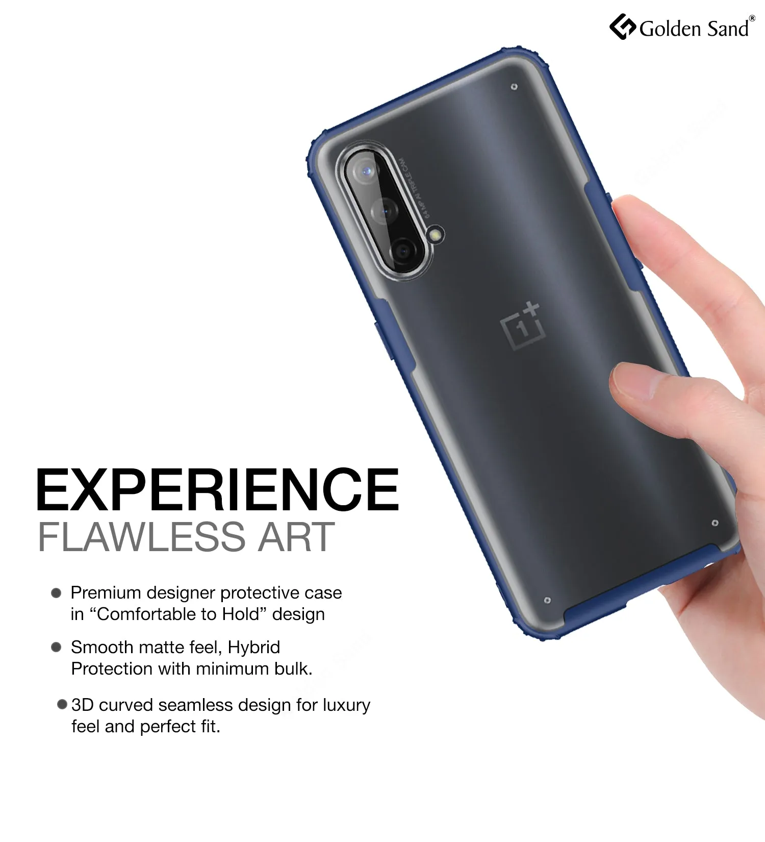 Rugged Frosted Semi Transparent PC Shock Proof Slim Back Cover for OnePlus Nord CE 5G, 6.43 inch, Blue