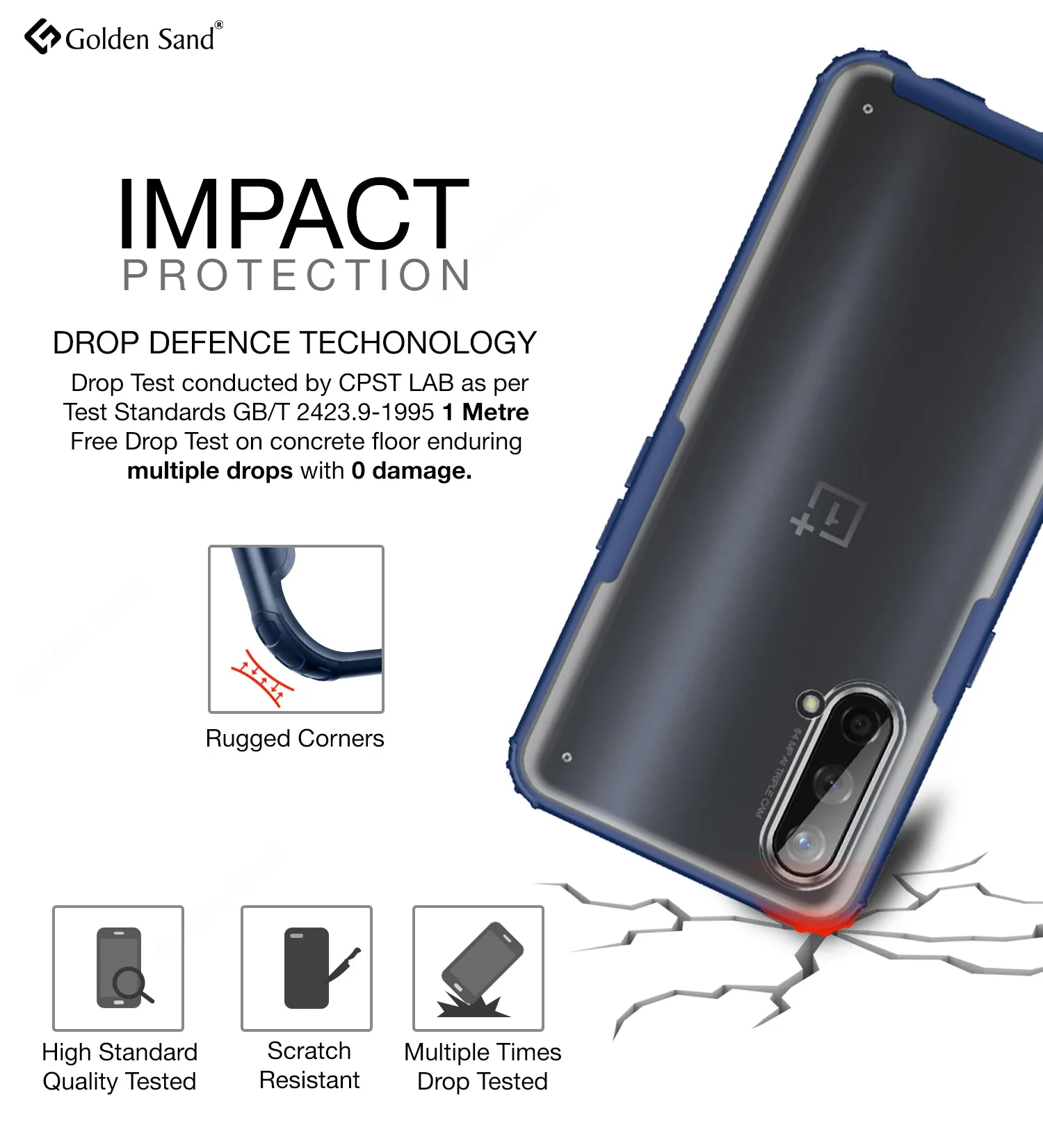Rugged Frosted Semi Transparent PC Shock Proof Slim Back Cover for OnePlus Nord CE 5G, 6.43 inch, Blue