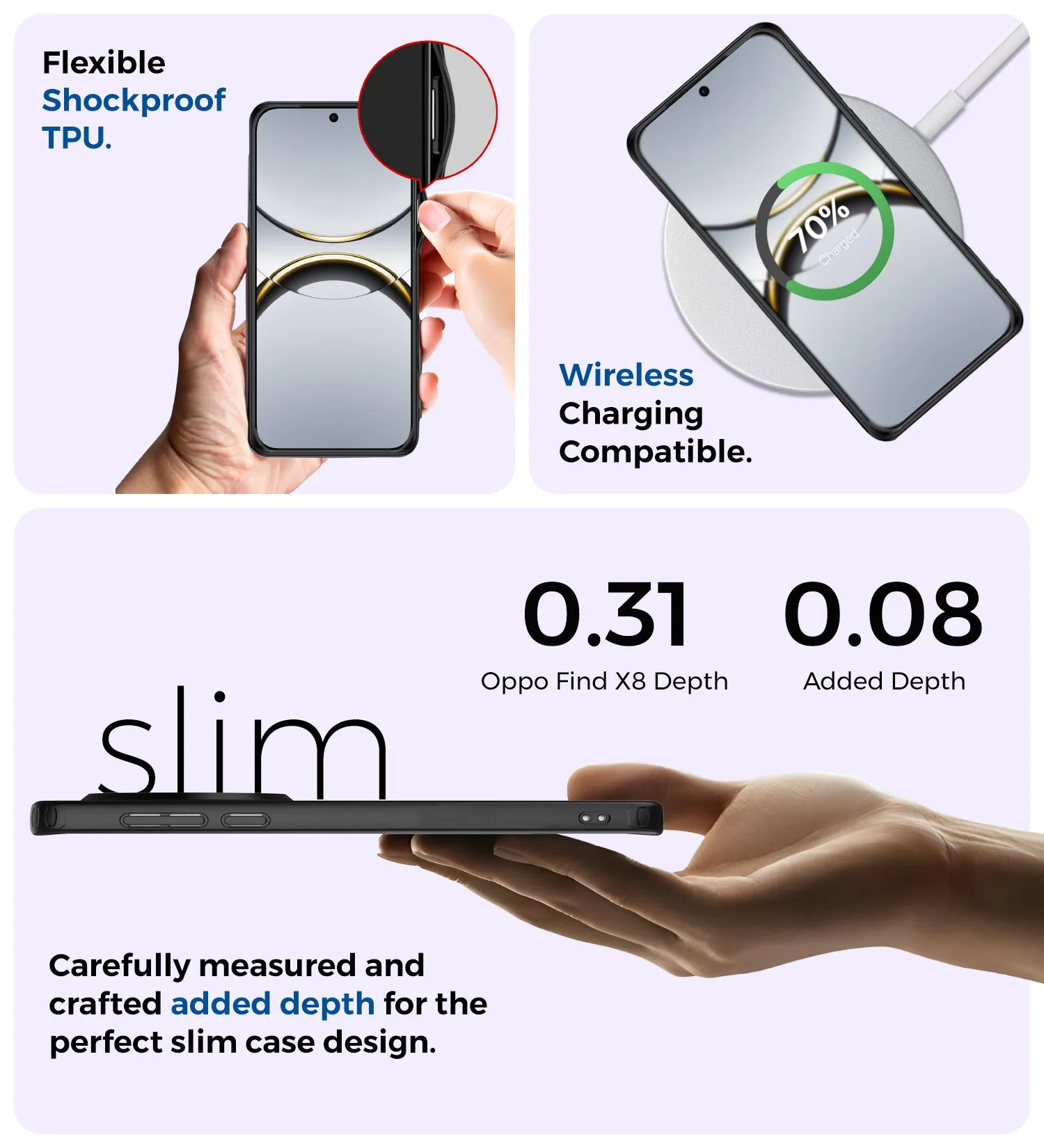 Rugged Frosted Semi Transparent PC Shock Proof Slim Back Cover for Oppo Find X8 5G, 6.59 inch, Black