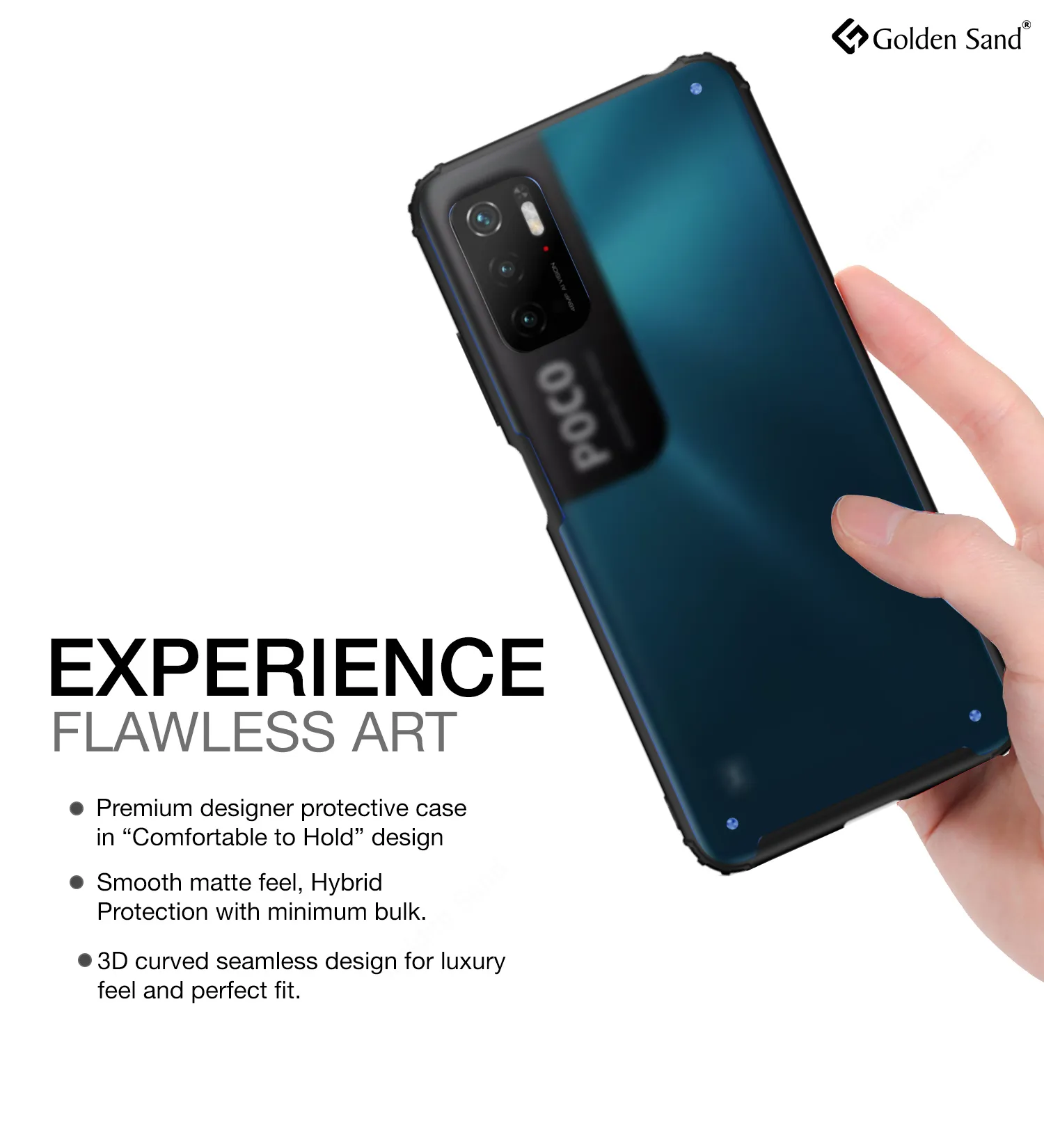 Rugged Frosted Semi Transparent PC Shock Proof Slim Back Cover for Poco M3 Pro 5G, 6.5 inch, Black
