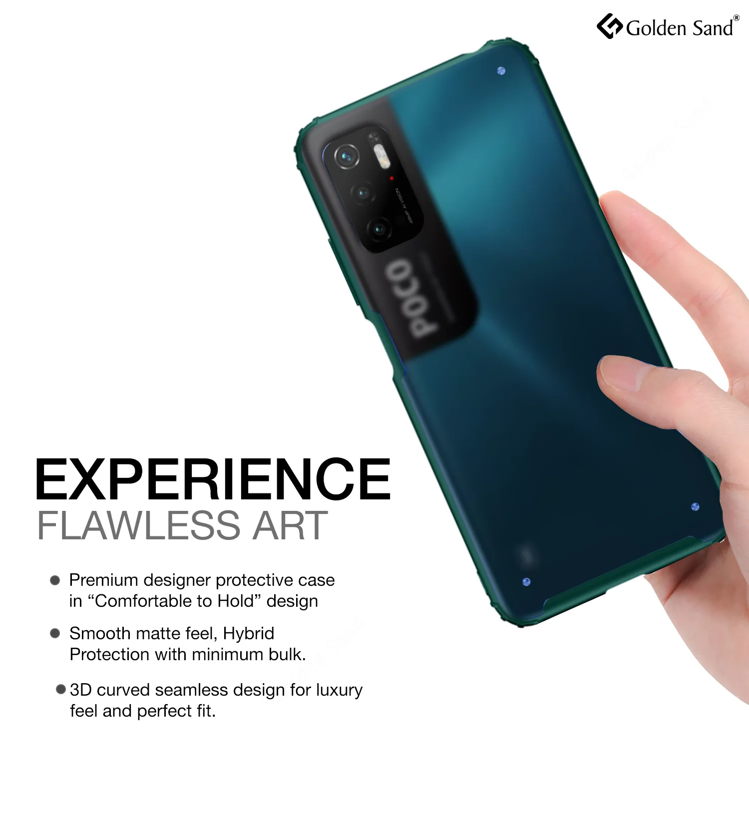 Rugged Frosted Semi Transparent PC Shock Proof Slim Back Cover for Poco M3 Pro 5G, 6.5 inch, Green