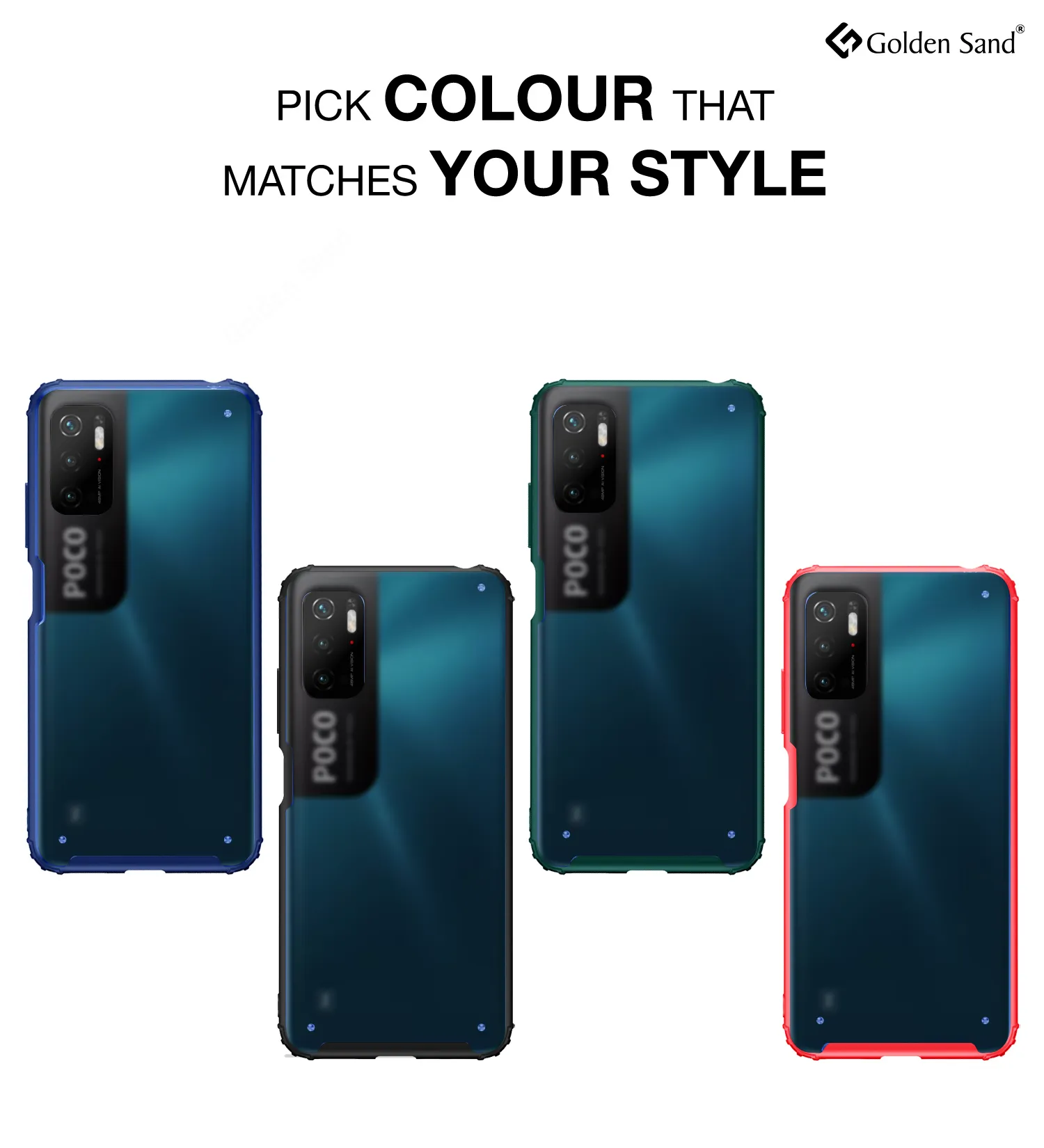 Rugged Frosted Semi Transparent PC Shock Proof Slim Back Cover for Poco M3 Pro 5G, 6.5 inch, Green