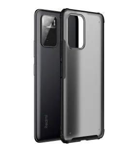Rugged Frosted Semi Transparent PC Shock Proof Slim Back Cover for Poco X3 GT, 6.6 inch, Black