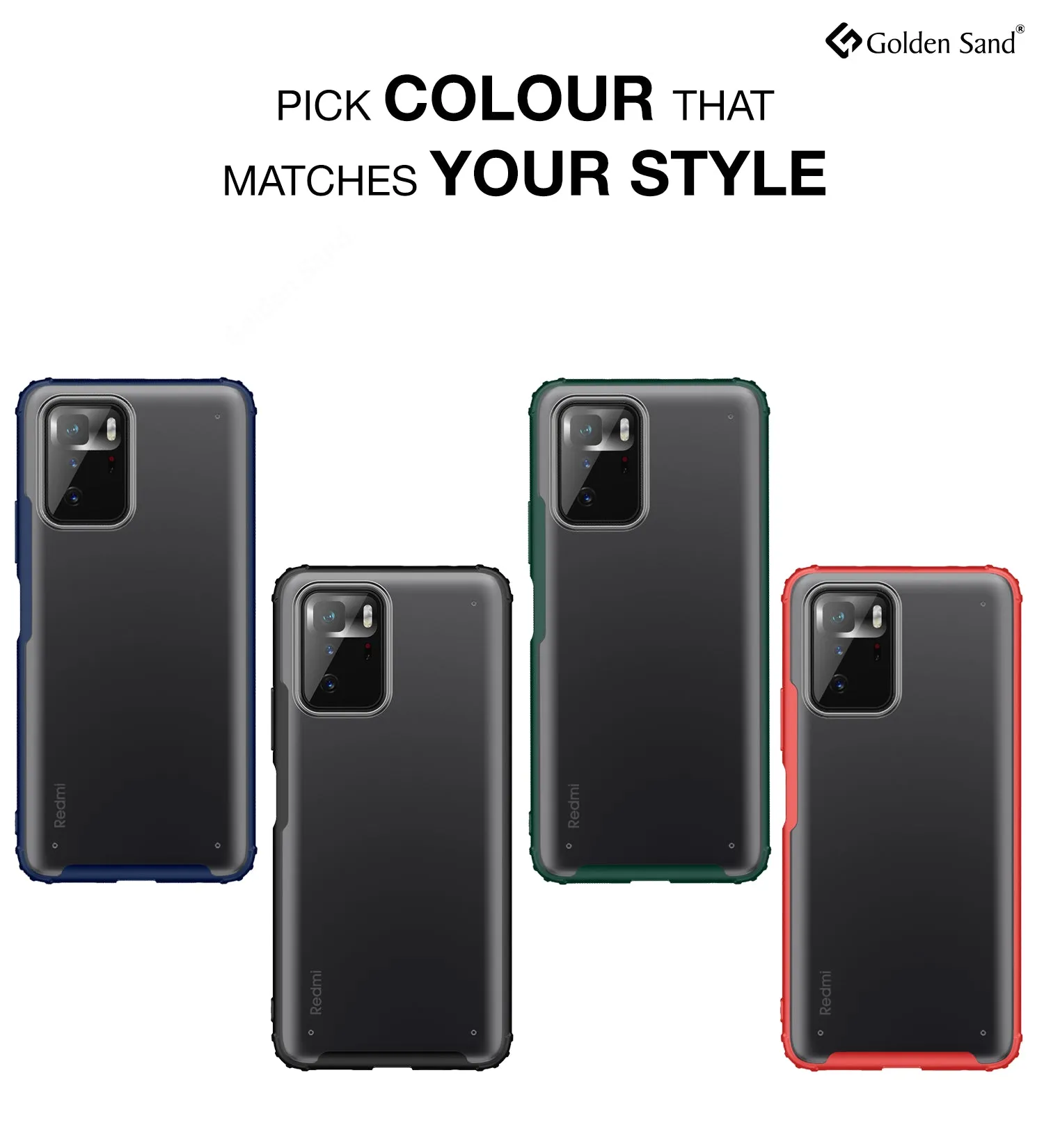 Rugged Frosted Semi Transparent PC Shock Proof Slim Back Cover for Poco X3 GT, 6.6 inch, Black