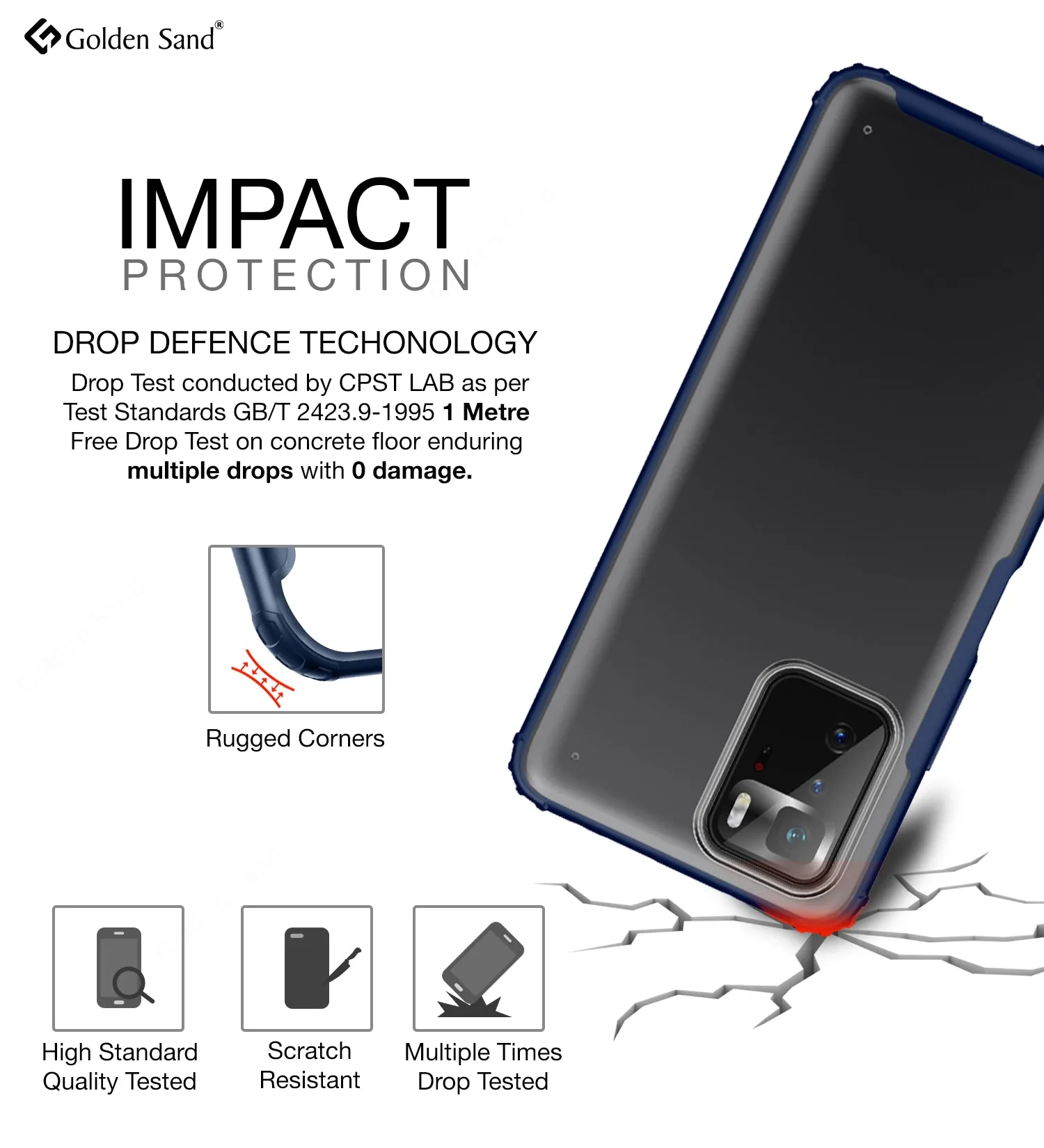 Rugged Frosted Semi Transparent PC Shock Proof Slim Back Cover for Poco X3 GT, 6.6 inch, Blue