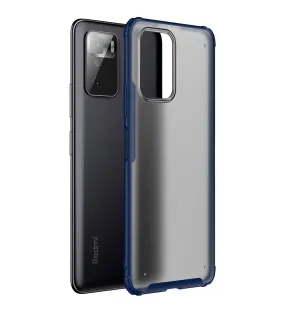 Rugged Frosted Semi Transparent PC Shock Proof Slim Back Cover for Poco X3 GT, 6.6 inch, Blue