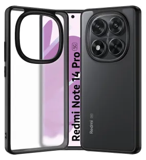 Rugged Frosted Semi Transparent PC Shock Proof Slim Back Cover for  POCO X7 5G, Redmi Note 14 Pro 5G, Redmi Note 14 Pro  Plus 5G, 6.67 inch, Black