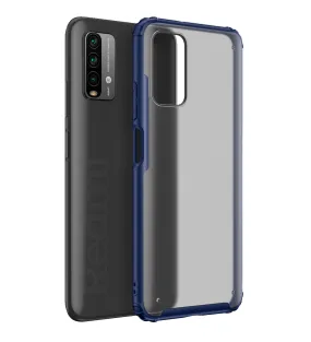 Rugged Frosted Semi Transparent PC Shock Proof Slim Back Cover for Redmi 9 Power, Blazing Blue