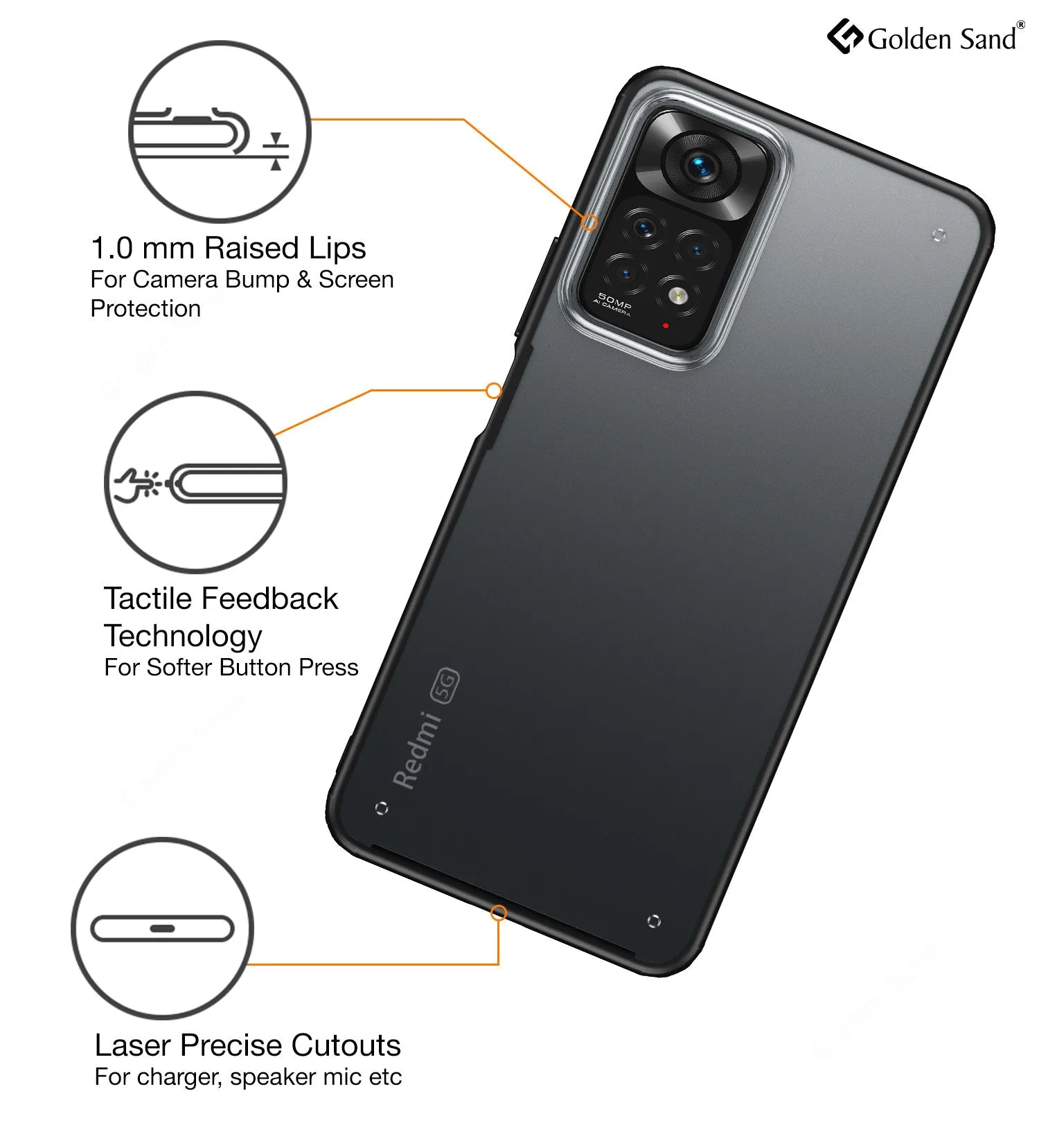 Rugged Frosted Semi Transparent PC Shock Proof Slim Back Cover for Redmi Note 11 Pro 4G, Redmi Note 11 Pro  Plus 5G, 6.67 inch, Black