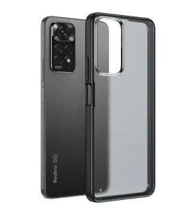 Rugged Frosted Semi Transparent PC Shock Proof Slim Back Cover for Redmi Note 11 Pro 4G, Redmi Note 11 Pro  Plus 5G, 6.67 inch, Black