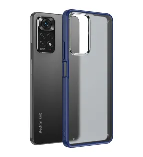 Rugged Frosted Semi Transparent PC Shock Proof Slim Back Cover for Redmi Note 11 Pro 4G, Redmi Note 11 Pro  Plus 5G, 6.67 inch, Blue