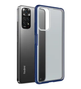 Rugged Frosted Semi Transparent PC Shock Proof Slim Back Cover for Redmi Note 11, Redmi Note 11S, 6.43 inch, Blue