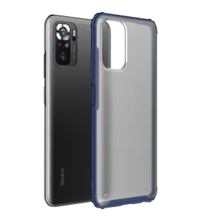 Rugged Frosted Semi Transparent PC Shock Proof Slim Back Cover for REDMI Note 11 SE, Xiaomi Redmi Note 10, Xiaomi Redmi Note 10S, 6.43 inch, Blue