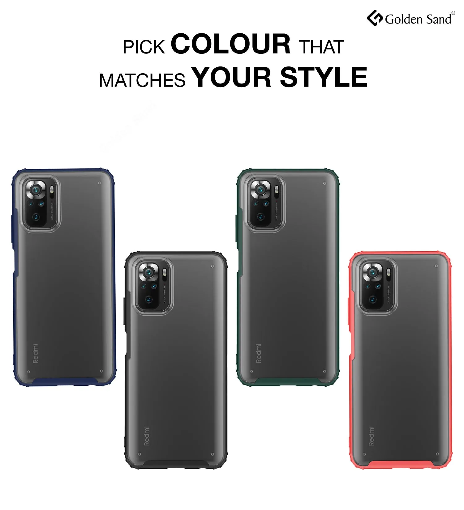 Rugged Frosted Semi Transparent PC Shock Proof Slim Back Cover for REDMI Note 11 SE, Xiaomi Redmi Note 10, Xiaomi Redmi Note 10S, 6.43 inch, Blue