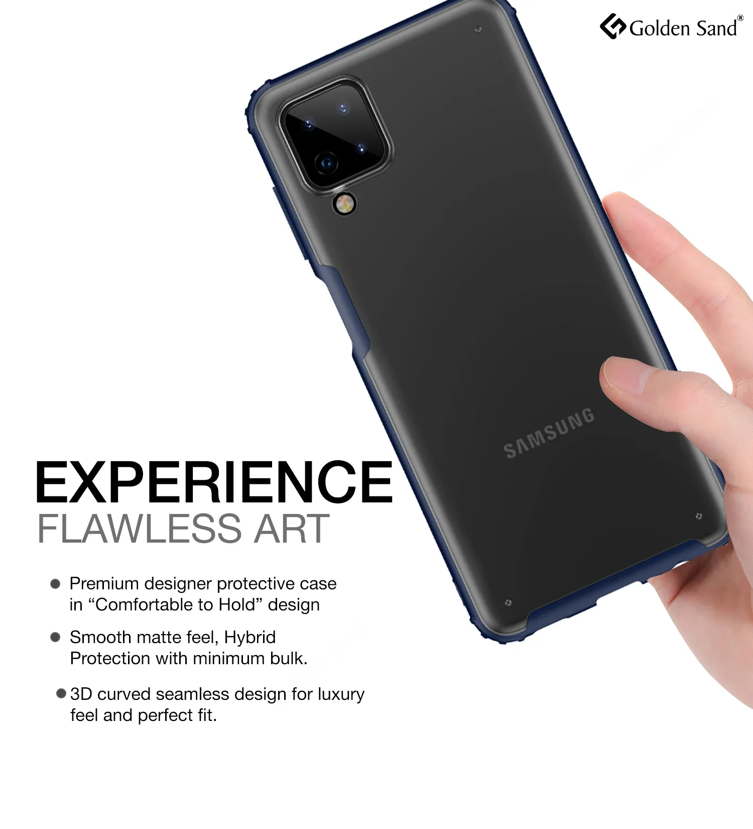 Rugged Frosted Semi Transparent PC Shock Proof Slim Back Cover for Samsung Galaxy A12, Samsung Galaxy M12, Samsung Galaxy F12, 6.5 inch, Blue