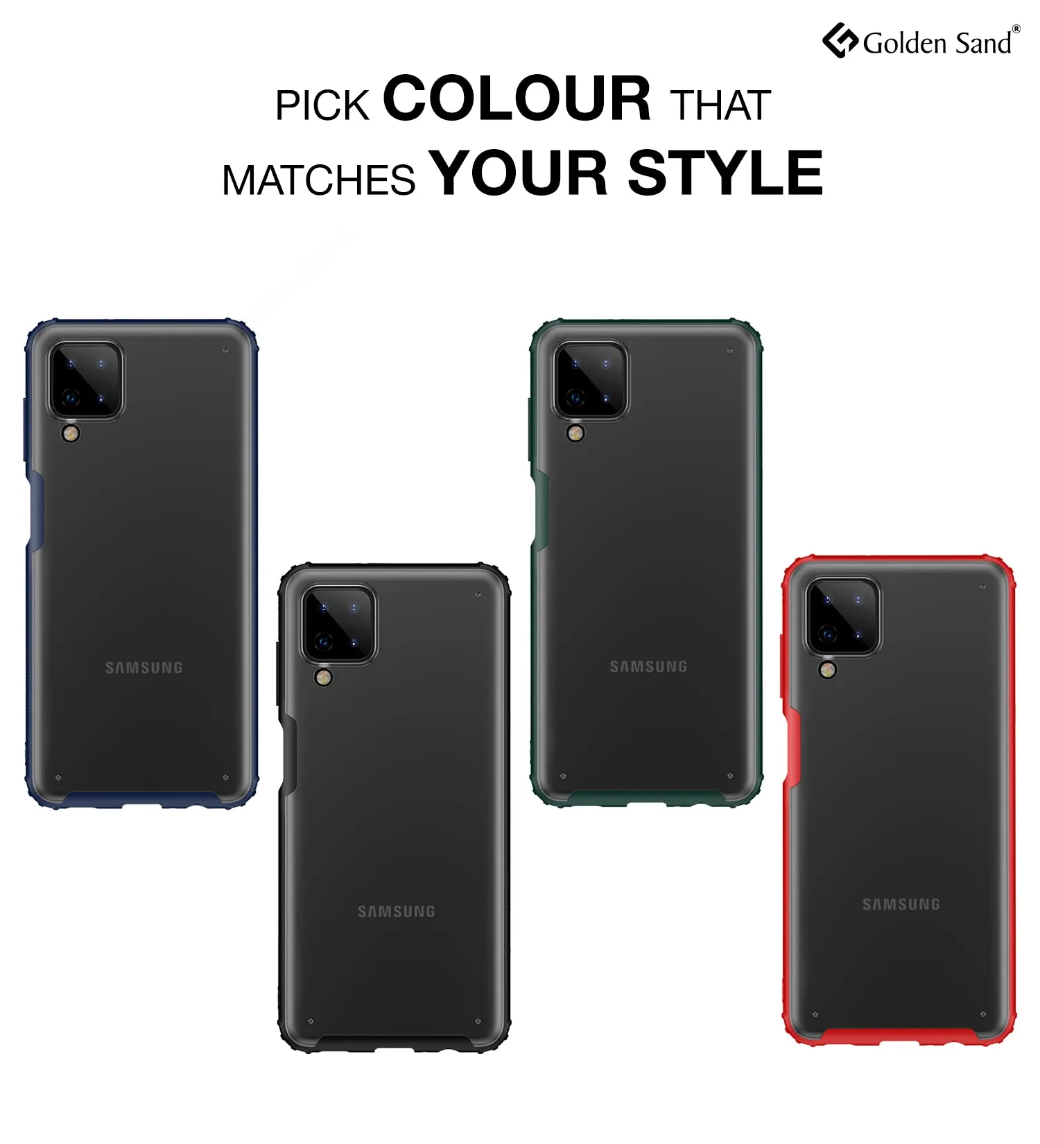 Rugged Frosted Semi Transparent PC Shock Proof Slim Back Cover for Samsung Galaxy A12, Samsung Galaxy M12, Samsung Galaxy F12, 6.5 inch, Blue