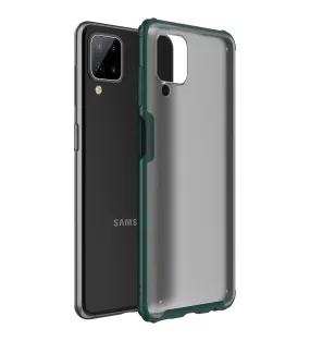 Rugged Frosted Semi Transparent PC Shock Proof Slim Back Cover for Samsung Galaxy A12, Samsung Galaxy M12, Samsung Galaxy F12, 6.5 inch, Green