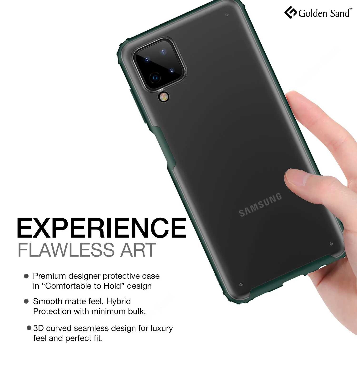 Rugged Frosted Semi Transparent PC Shock Proof Slim Back Cover for Samsung Galaxy A12, Samsung Galaxy M12, Samsung Galaxy F12, 6.5 inch, Green