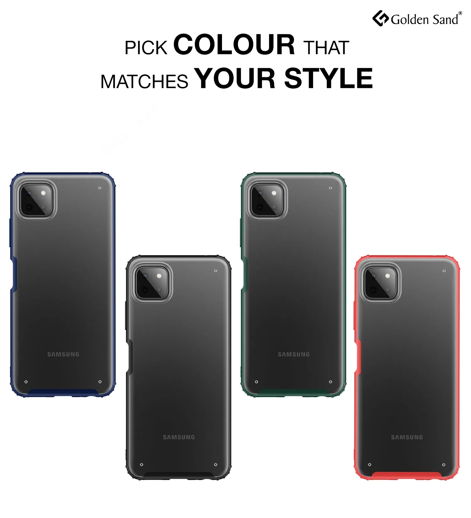 Rugged Frosted Semi Transparent PC Shock Proof Slim Back Cover for Samsung Galaxy A22 5G, Samsung Galaxy F42 5G, 6.6 inch, Blue