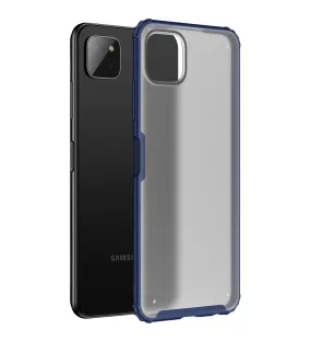 Rugged Frosted Semi Transparent PC Shock Proof Slim Back Cover for Samsung Galaxy A22 5G, Samsung Galaxy F42 5G, 6.6 inch, Blue