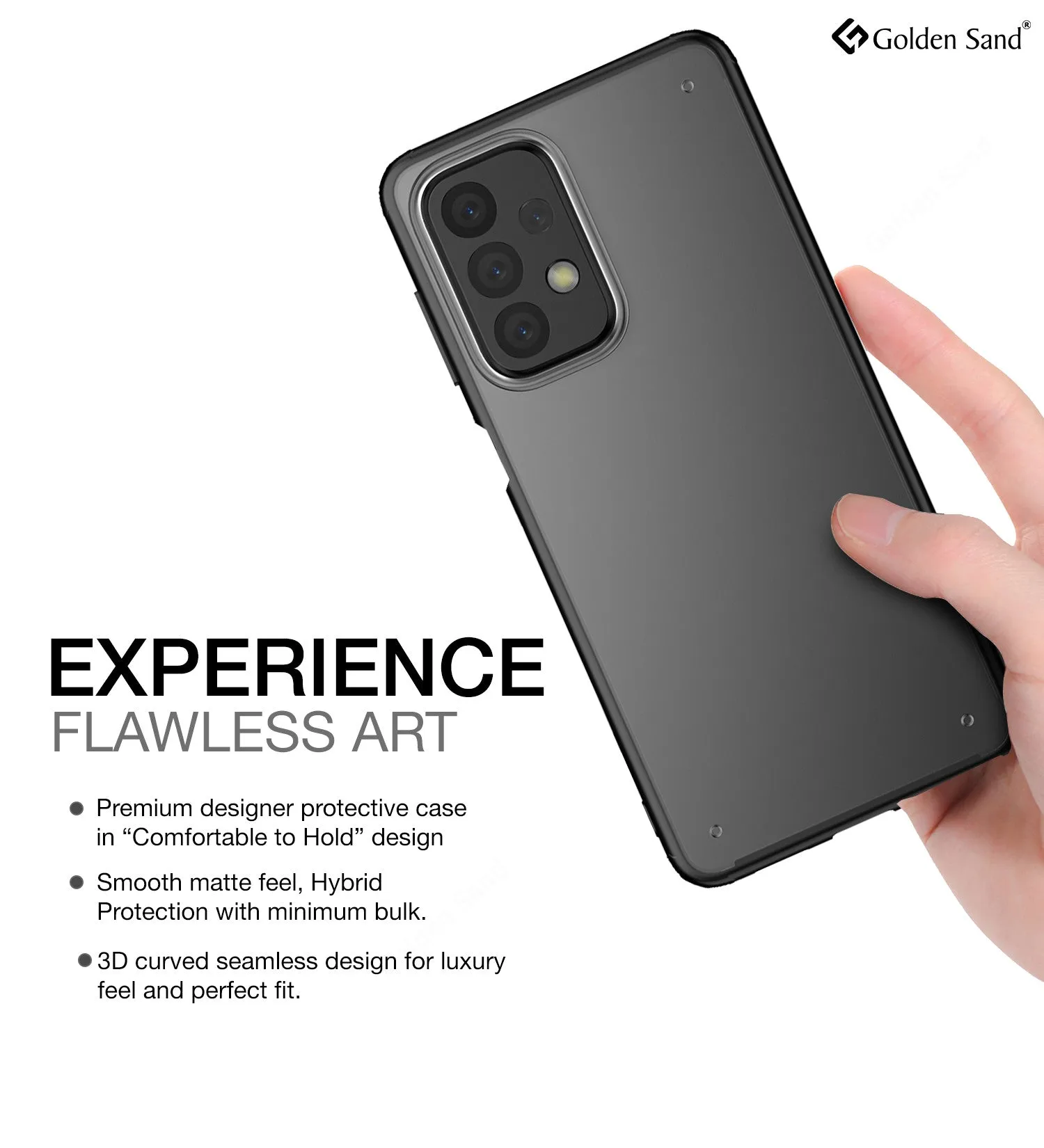 Rugged Frosted Semi Transparent PC Shock Proof Slim Back Cover for Samsung Galaxy A23 5G, Samsung Galaxy A23 4G, 6.6 inch, Black