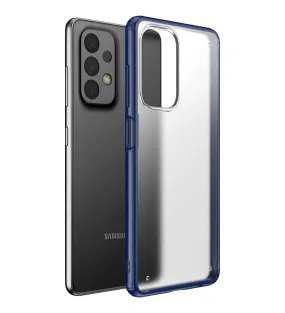 Rugged Frosted Semi Transparent PC Shock Proof Slim Back Cover for Samsung Galaxy A23 5G, Samsung Galaxy A23 4G, 6.6 inch, Blue