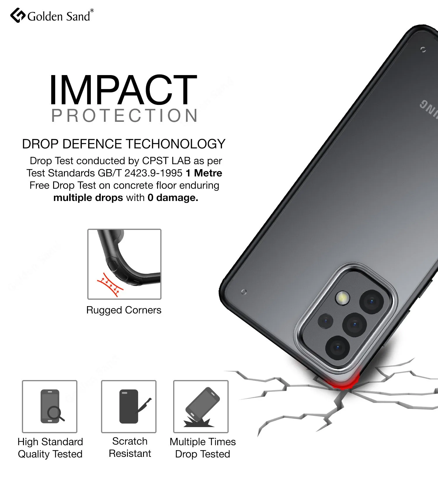 Rugged Frosted Semi Transparent PC Shock Proof Slim Back Cover for Samsung Galaxy A33 5G, 6.4 inch, Black