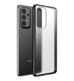 Rugged Frosted Semi Transparent PC Shock Proof Slim Back Cover for Samsung Galaxy A33 5G, 6.4 inch, Black