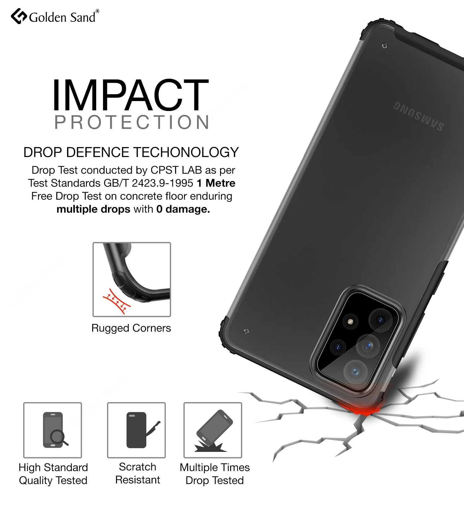 Rugged Frosted Semi Transparent PC Shock Proof Slim Back Cover for Samsung Galaxy A52 5G, Samsung Galaxy A52, Samsung Galaxy A52s 5G, 6.5 inch, Black