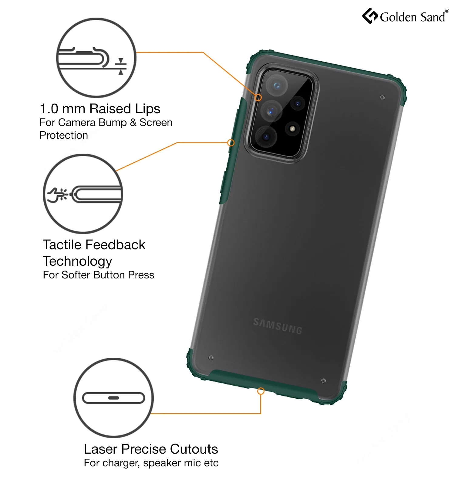 Rugged Frosted Semi Transparent PC Shock Proof Slim Back Cover for Samsung Galaxy A52 5G, Samsung Galaxy A52, Samsung Galaxy A52s 5G, 6.5 inch, Green