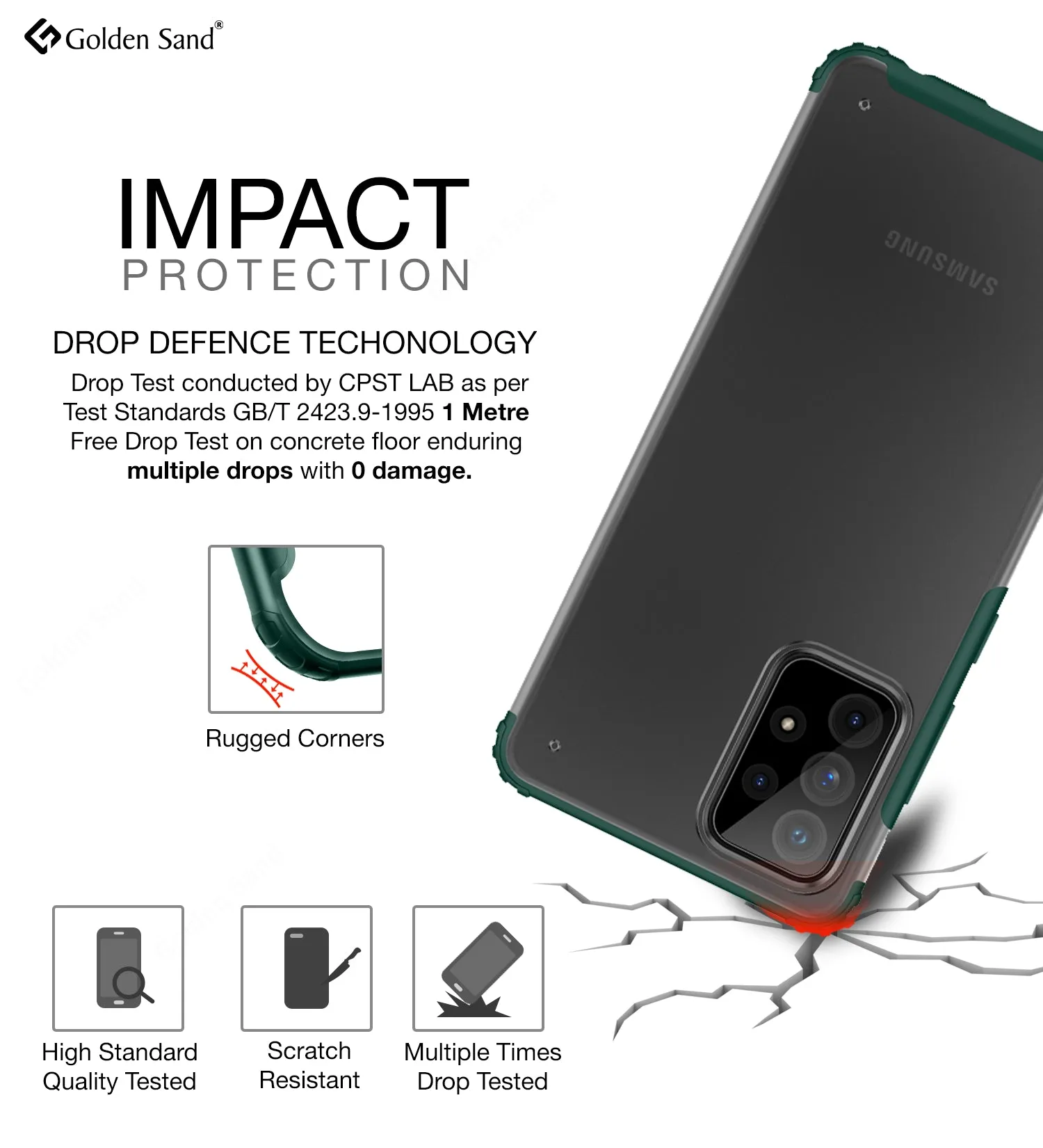 Rugged Frosted Semi Transparent PC Shock Proof Slim Back Cover for Samsung Galaxy A52 5G, Samsung Galaxy A52, Samsung Galaxy A52s 5G, 6.5 inch, Green