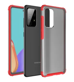 Rugged Frosted Semi Transparent PC Shock Proof Slim Back Cover for Samsung Galaxy A52 5G, Samsung Galaxy A52, Samsung Galaxy A52s 5G, 6.5 inch, Red