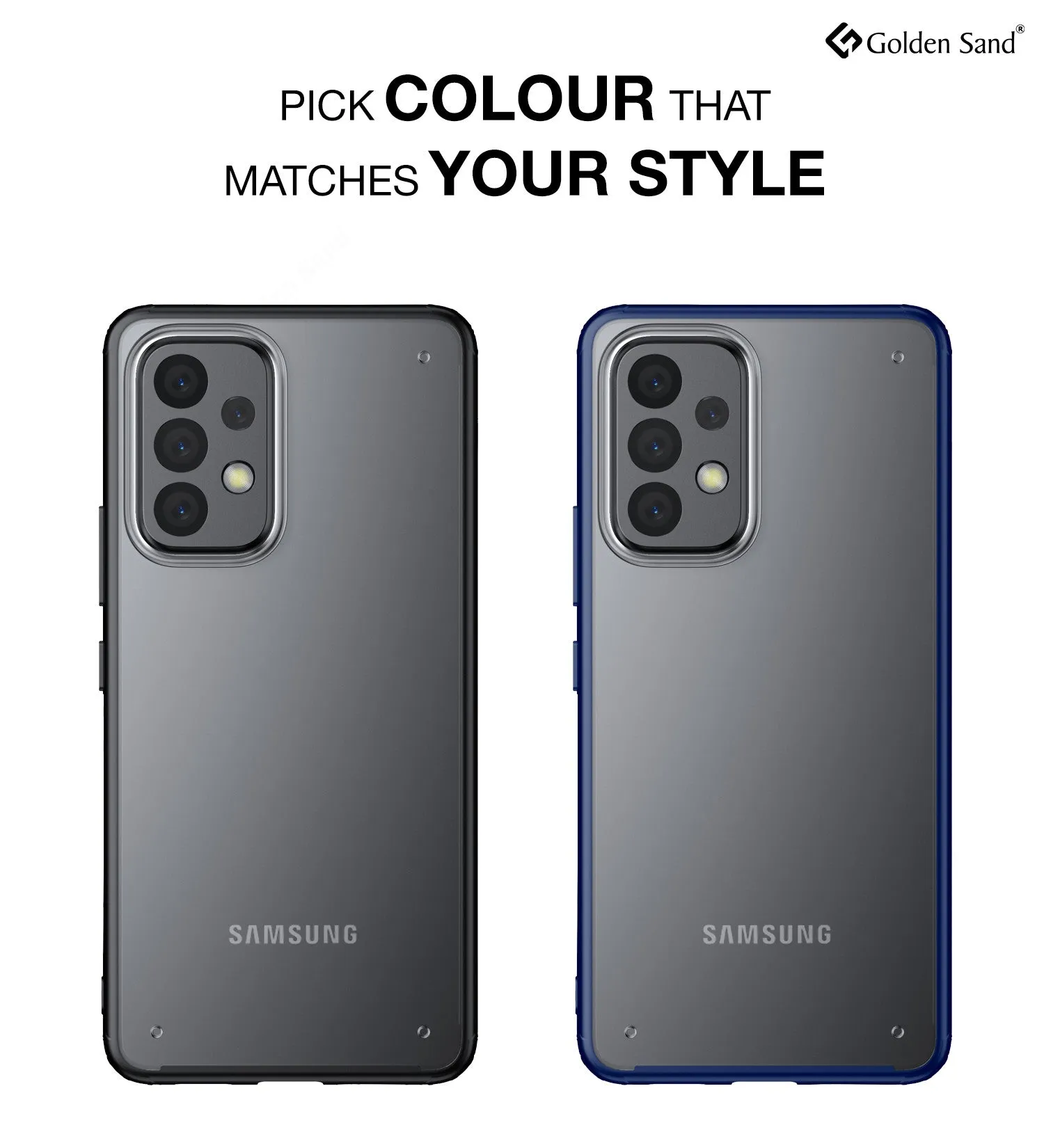 Rugged Frosted Semi Transparent PC Shock Proof Slim Back Cover for Samsung Galaxy A53 5G, 6.5 inch, Blue