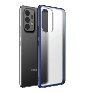 Rugged Frosted Semi Transparent PC Shock Proof Slim Back Cover for Samsung Galaxy A53 5G, 6.5 inch, Blue