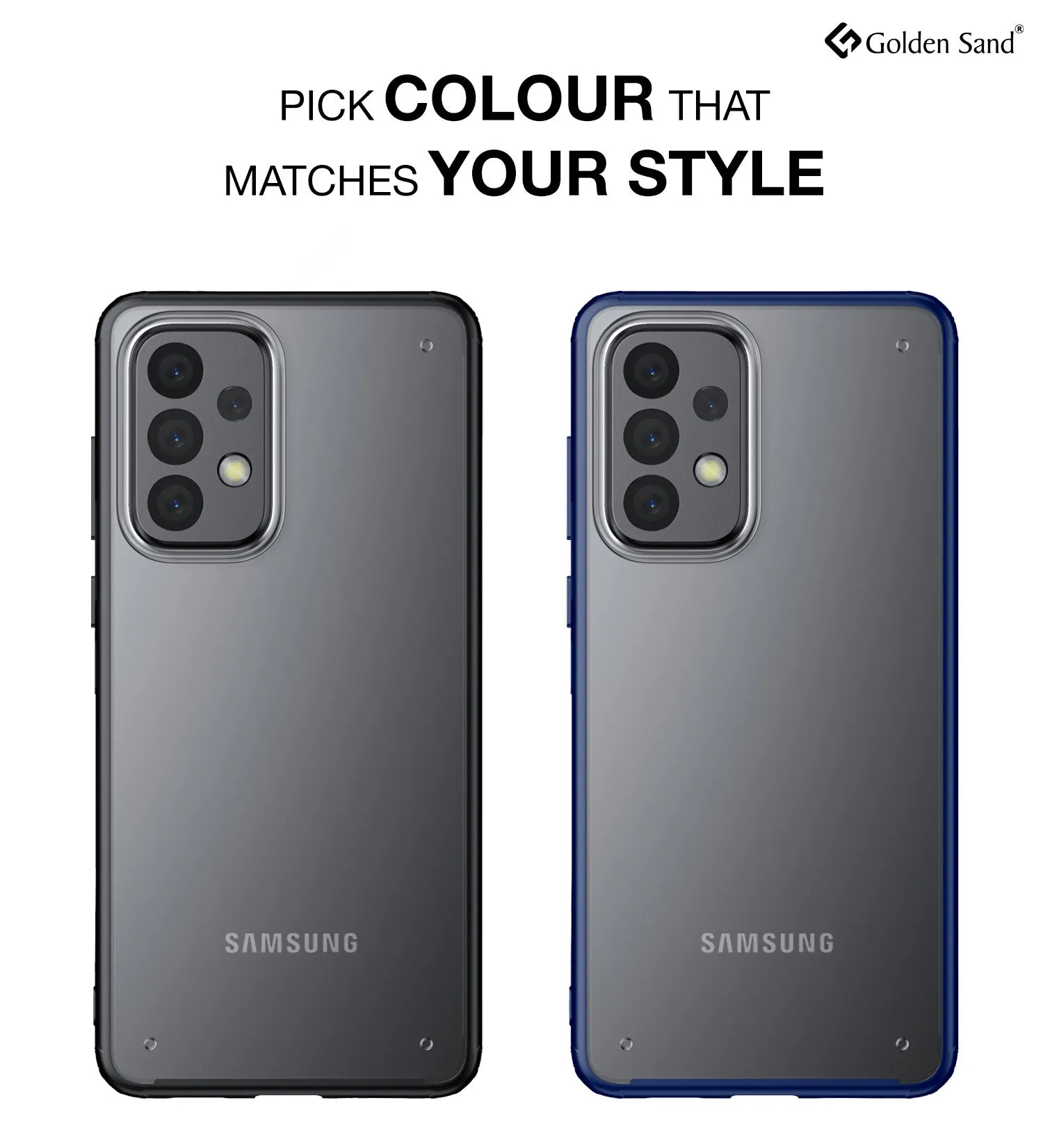 Rugged Frosted Semi Transparent PC Shock Proof Slim Back Cover for Samsung Galaxy A73 5G, 6.7 inch, Blue