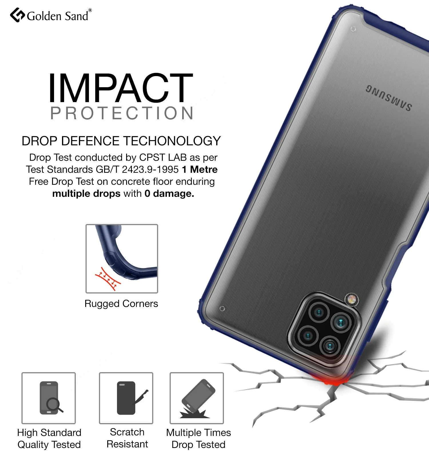 Rugged Frosted Semi Transparent PC Shock Proof Slim Back Cover for Samsung Galaxy F62, Samsung Galaxy M62, 6.7 inch, Blue