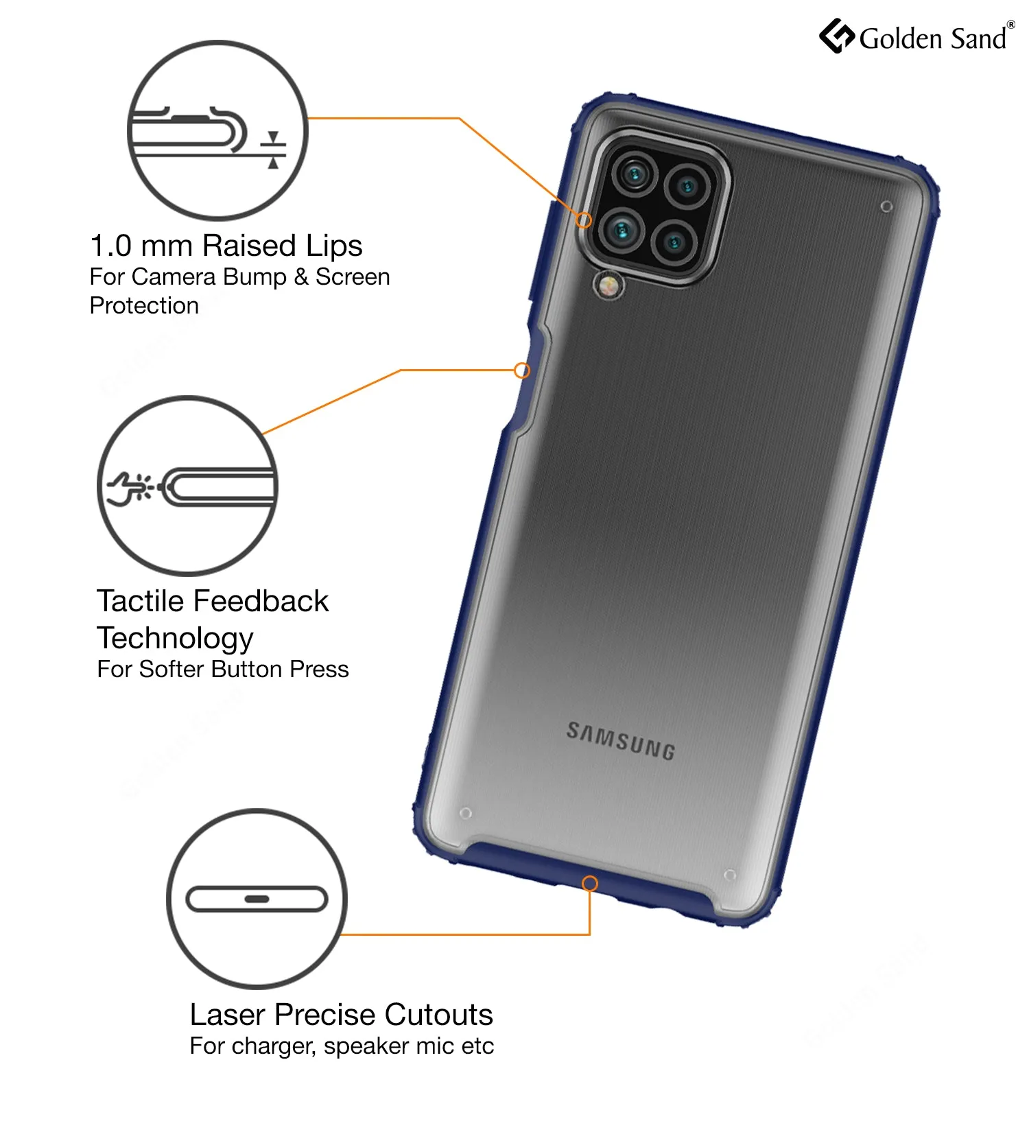 Rugged Frosted Semi Transparent PC Shock Proof Slim Back Cover for Samsung Galaxy F62, Samsung Galaxy M62, 6.7 inch, Blue