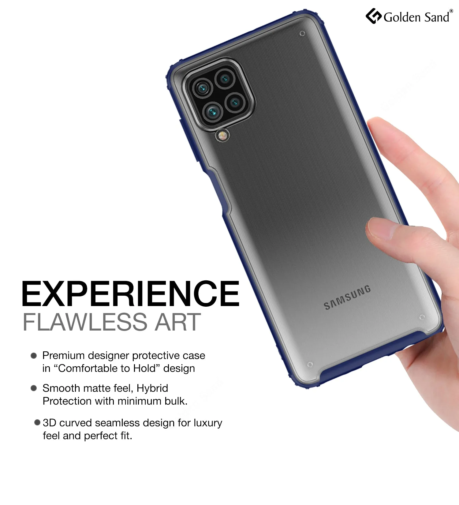Rugged Frosted Semi Transparent PC Shock Proof Slim Back Cover for Samsung Galaxy F62, Samsung Galaxy M62, 6.7 inch, Blue