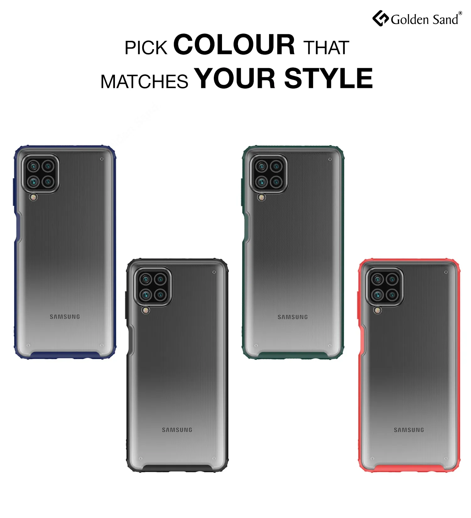 Rugged Frosted Semi Transparent PC Shock Proof Slim Back Cover for Samsung Galaxy F62, Samsung Galaxy M62, 6.7 inch, Red