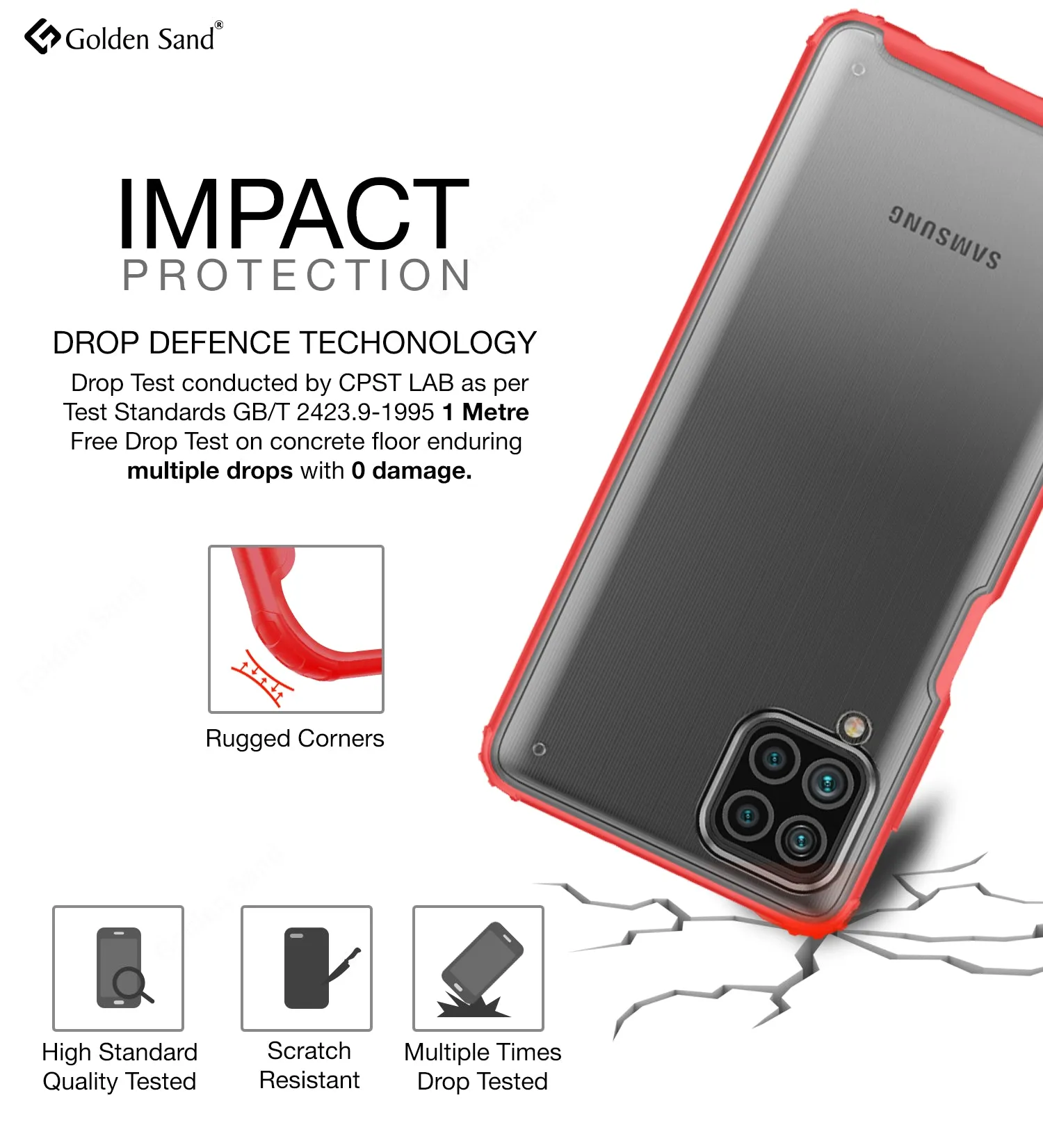 Rugged Frosted Semi Transparent PC Shock Proof Slim Back Cover for Samsung Galaxy F62, Samsung Galaxy M62, 6.7 inch, Red