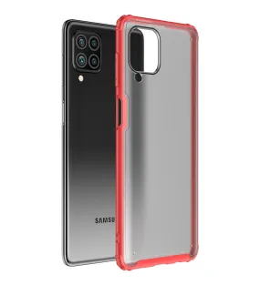 Rugged Frosted Semi Transparent PC Shock Proof Slim Back Cover for Samsung Galaxy F62, Samsung Galaxy M62, 6.7 inch, Red